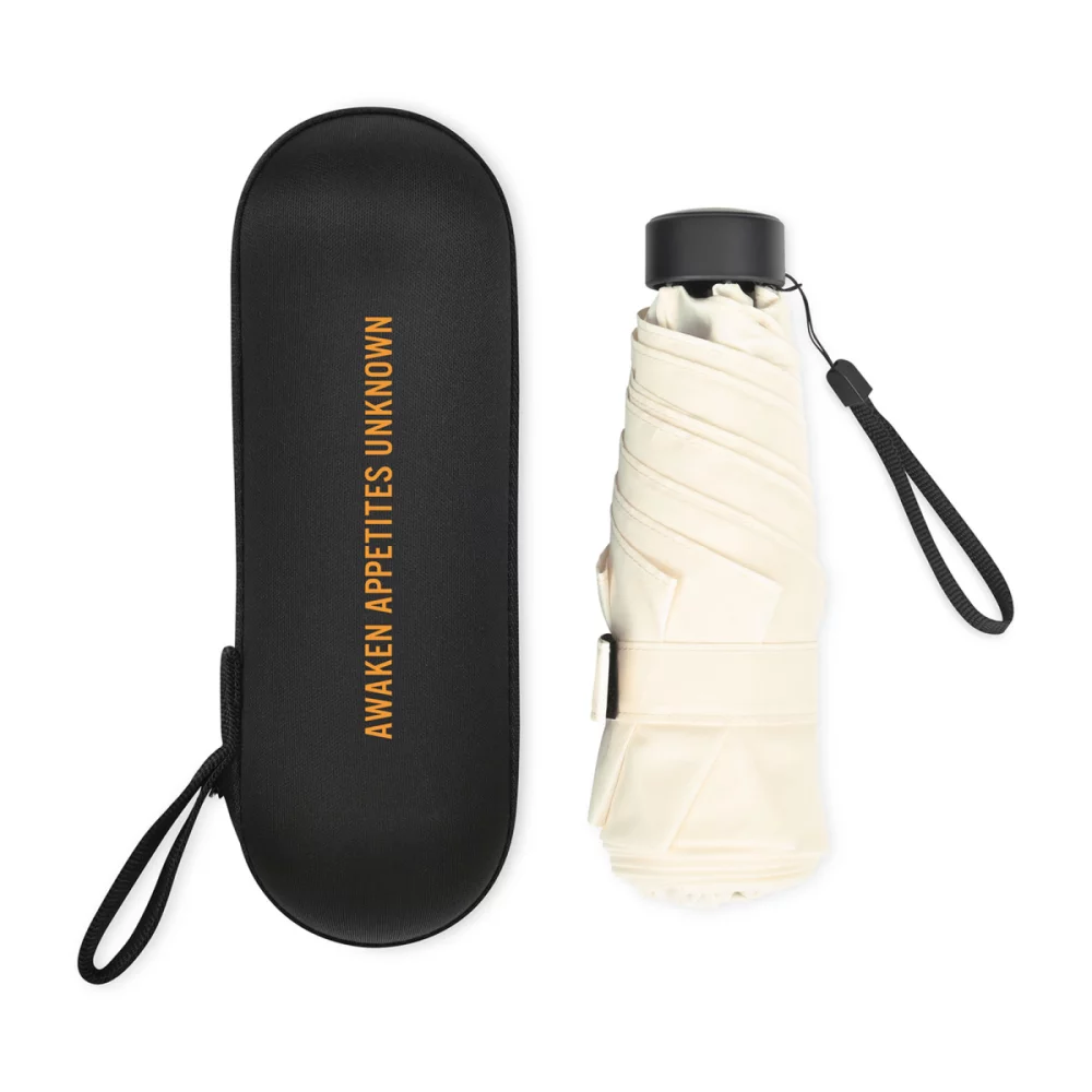 Elements 39" Recycled Manual Mini Folding Umbrella - Cream