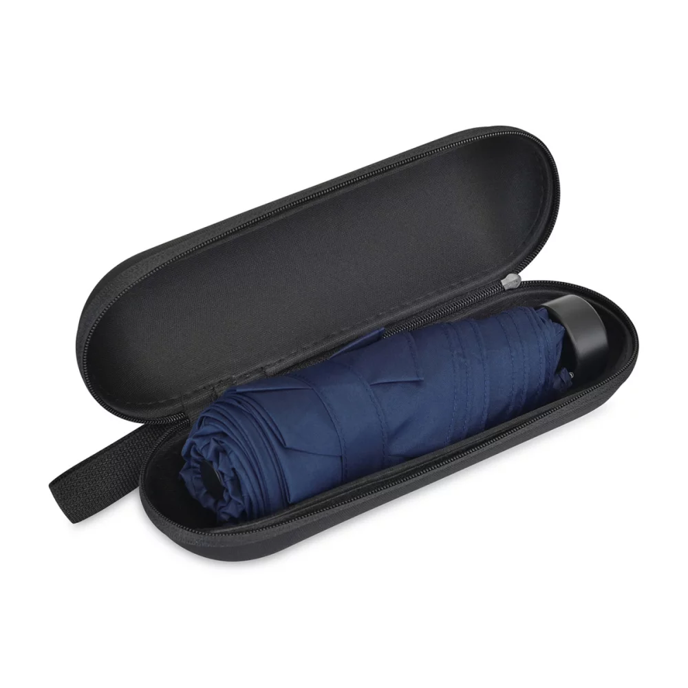 Elements 39" Recycled Manual Mini Folding Umbrella - Navy