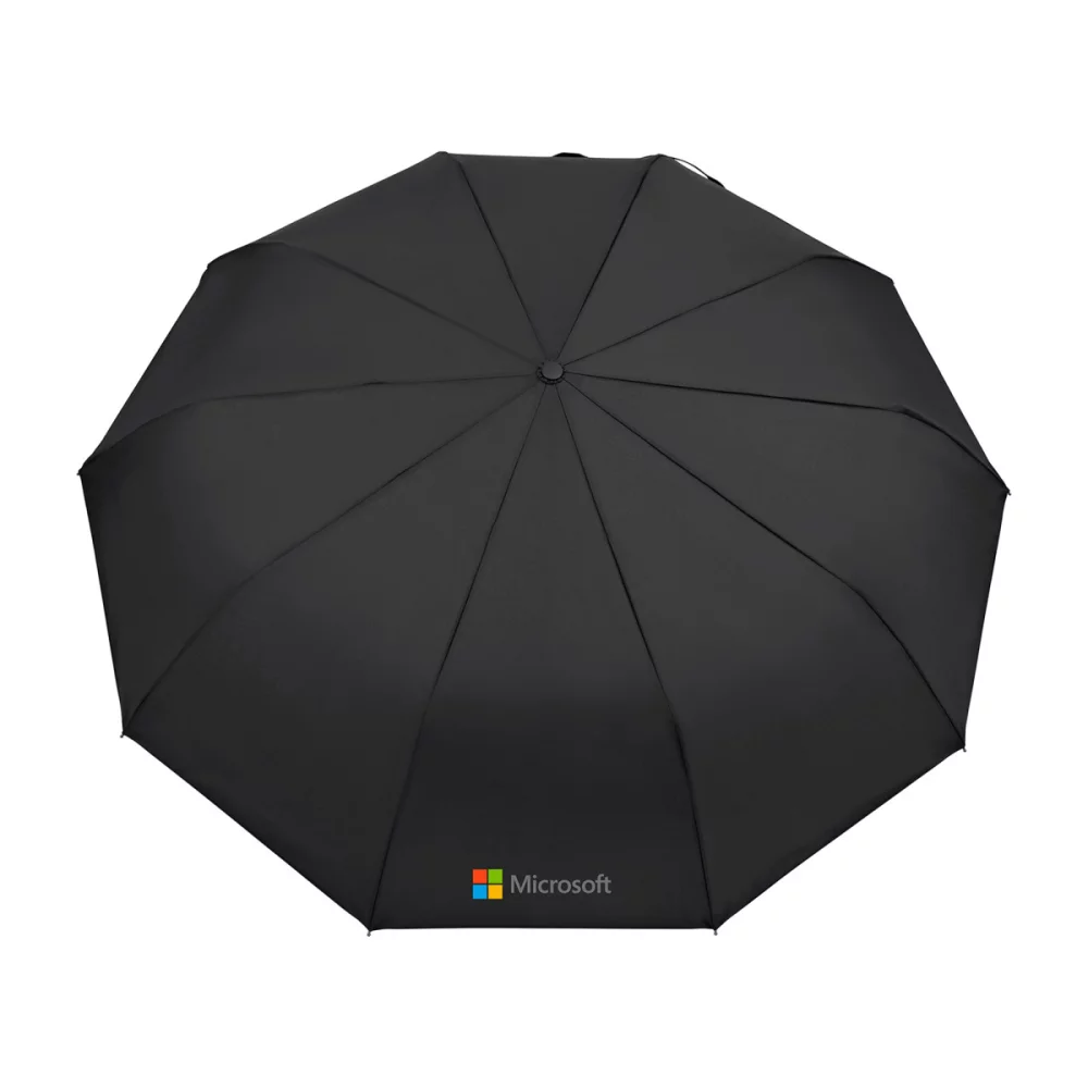 Elements 46" Recycled Auto Open & Close Executive Folding Umbrella - Black