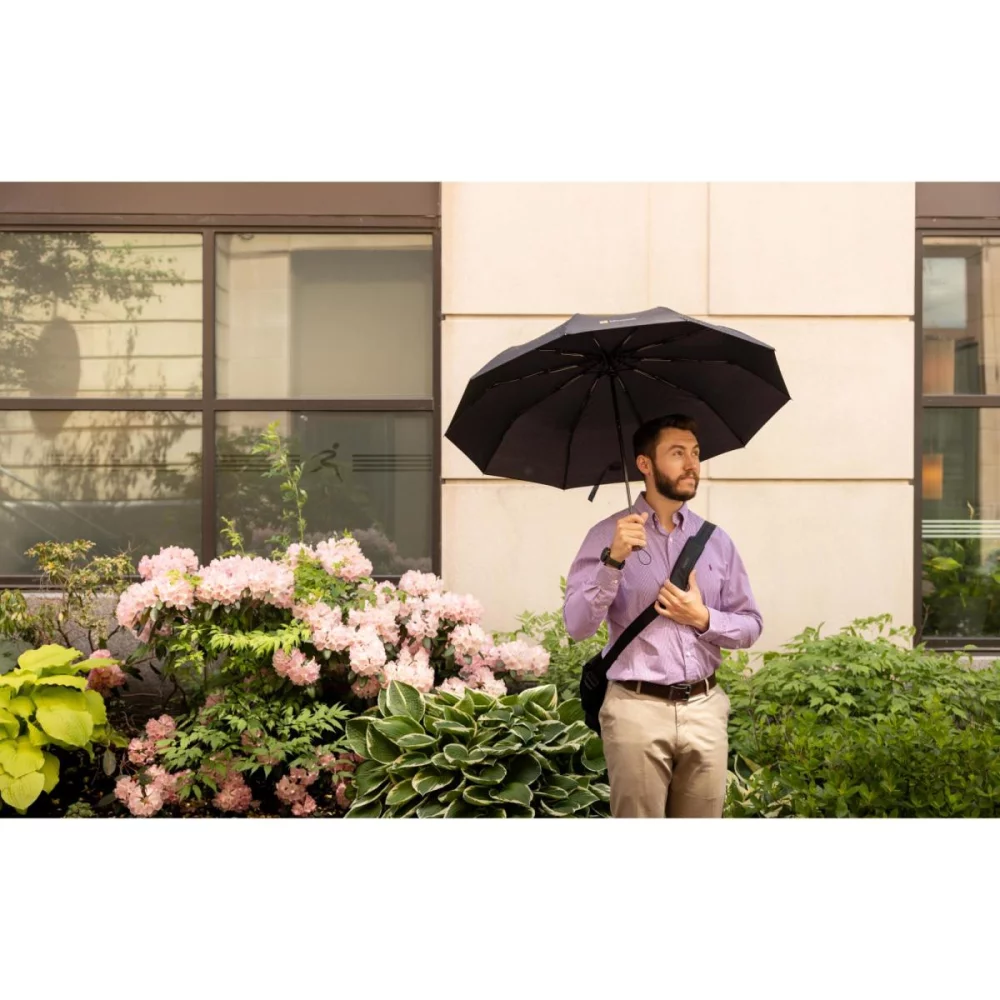 Parapluie pliant exécutif automatique recyclé Elements 46" - Noir