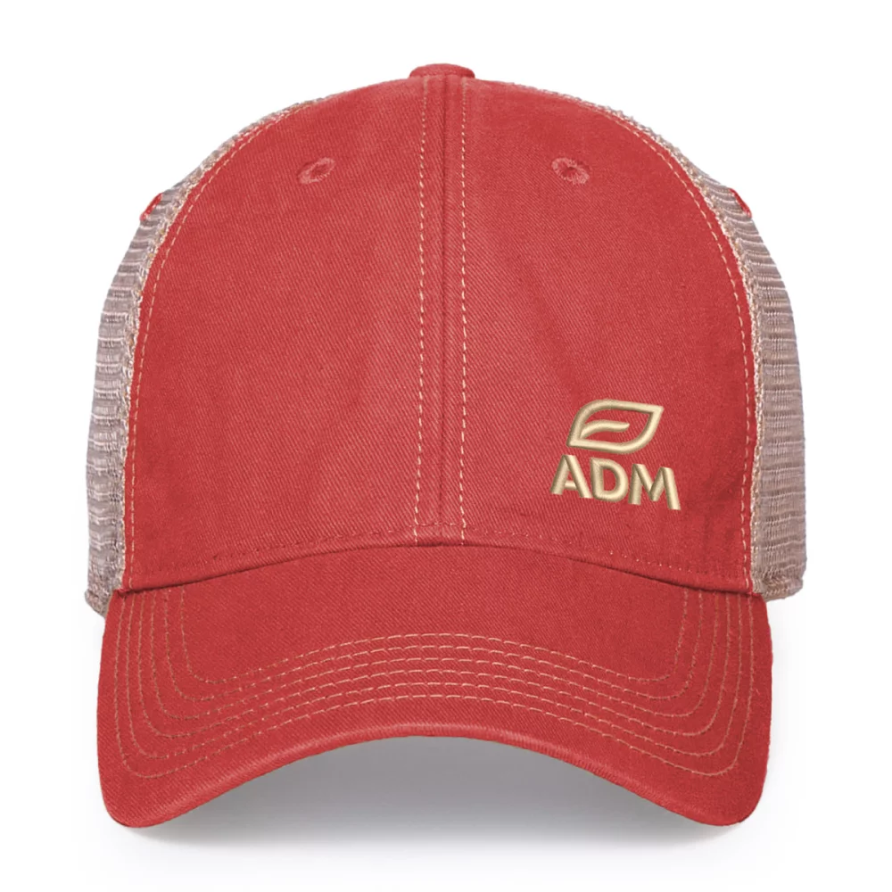 Merrimack Hat Co.™ Austin Vintage Trucker - Rouge et beige
