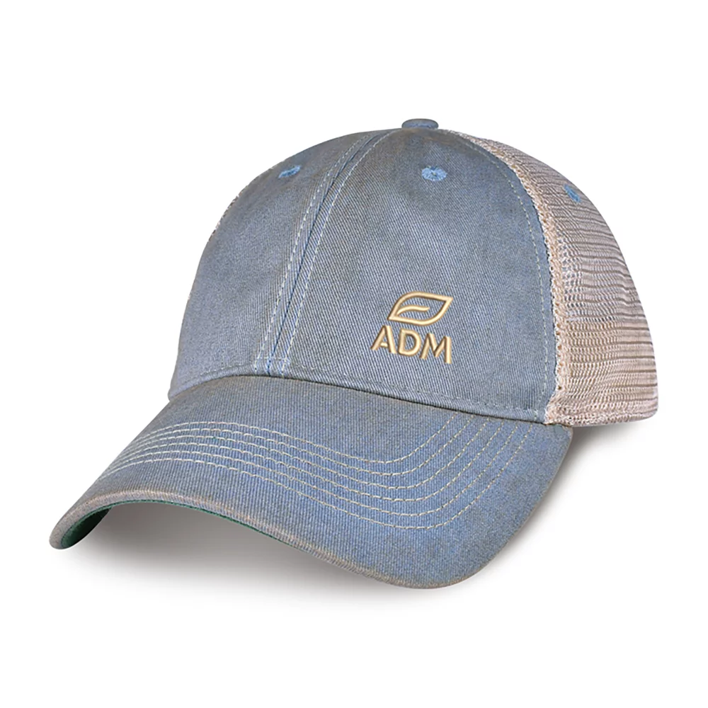 Merrimack Hat Co.™ Austin Vintage Trucker - Bleu Ciel-Beige