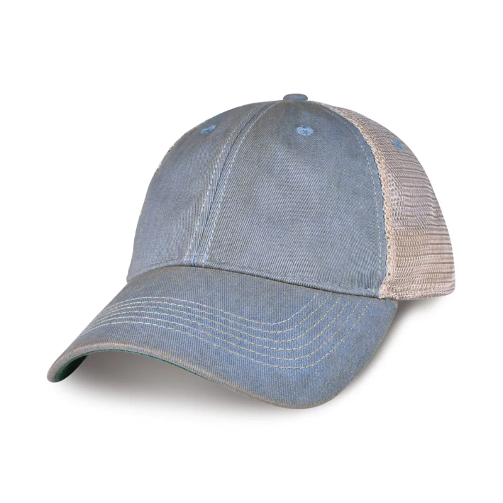 Merrimack Hat Co.™ Austin Vintage Trucker - Bleu Ciel-Beige