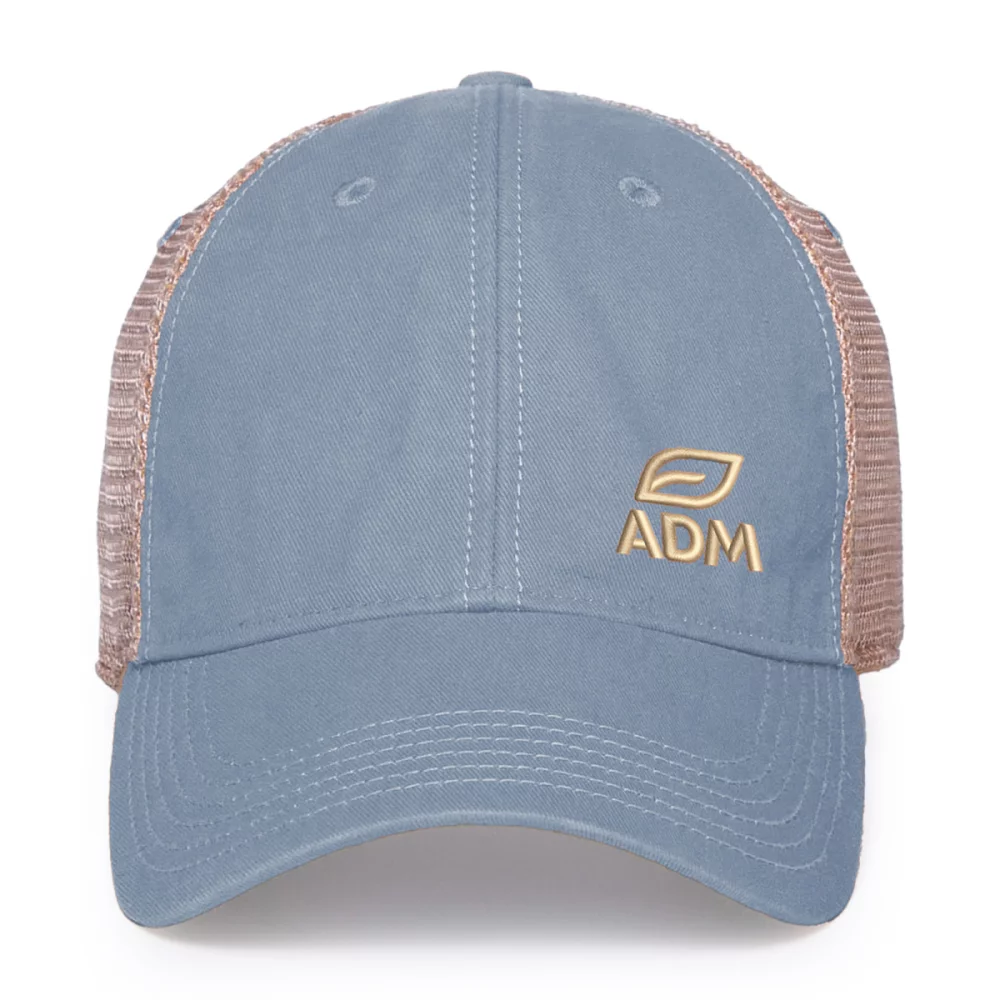 Merrimack Hat Co.™ Austin Vintage Trucker - Sky Blue-Tan