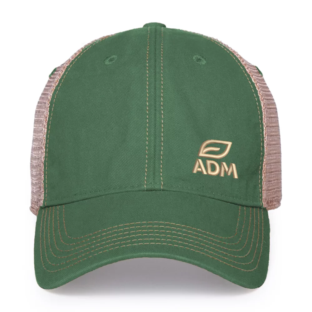 Merrimack Hat Co.™ Austin Vintage Trucker - Kelly Green-Tan