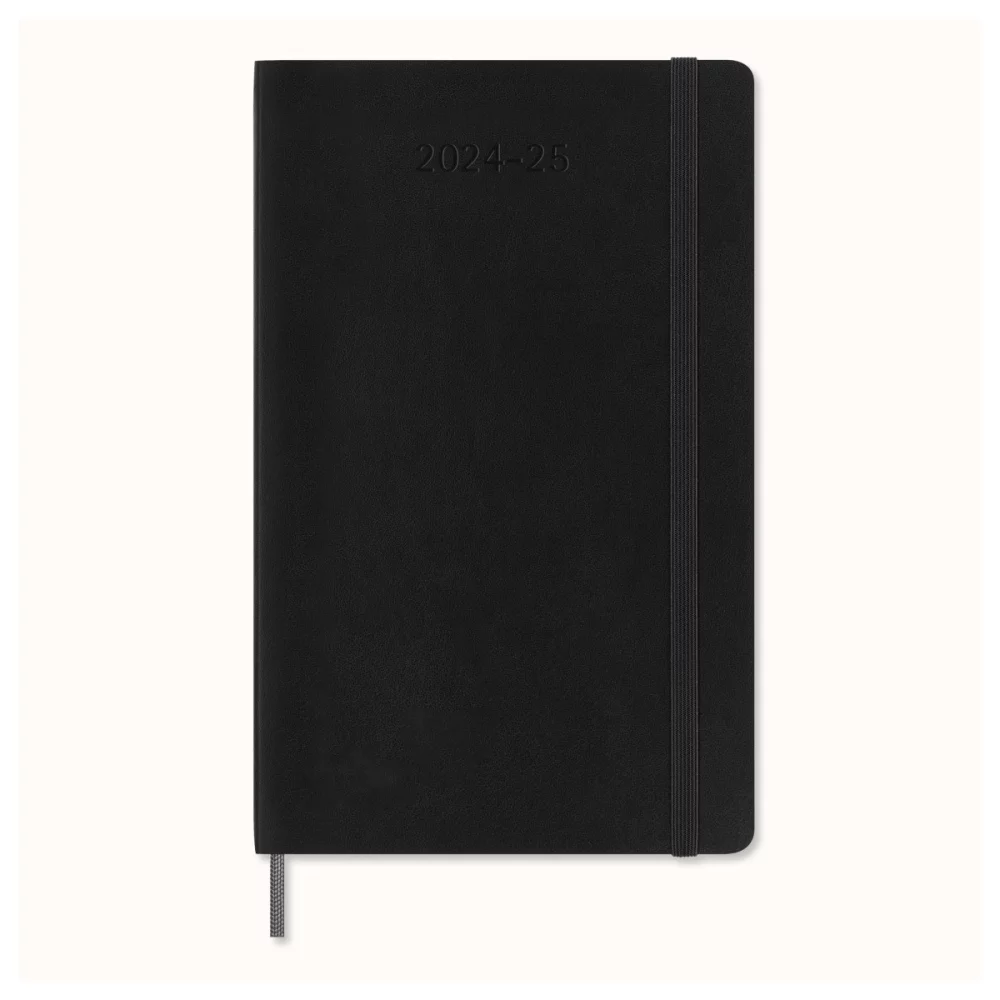 Agenda Moleskine® à couverture souple grand format pour 18 mois, semainier 2024-2025 - Noir