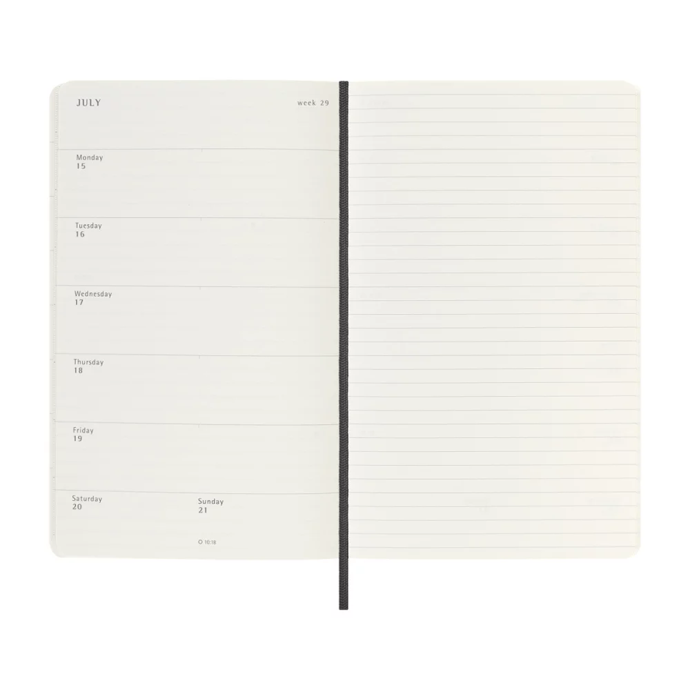 Moleskine® Soft Cover Large 18 Month Weekly 2024-2025 Planner - Black