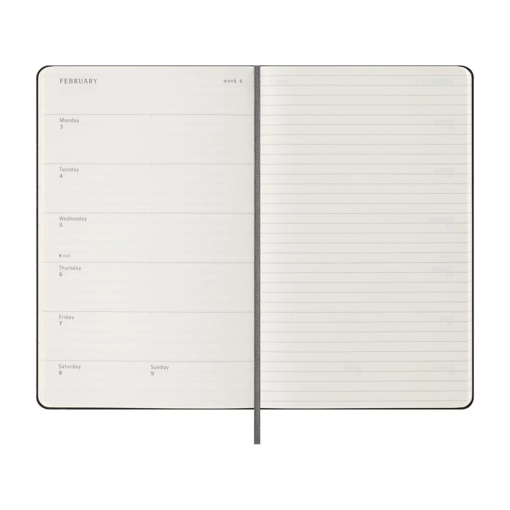 Moleskine® Hard Cover Large 18 Month Weekly 2024-2025 Planner - Black