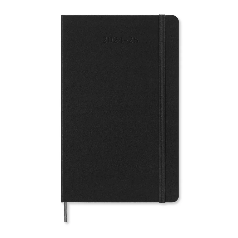 Agenda Moleskine® à couverture rigide grand format sur 18 mois, journalier, pour 2024-2025 - Noir