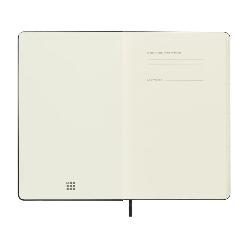 Agenda Moleskine® à couverture rigide grand format sur 18 mois, journalier, pour 2024-2025 - Noir