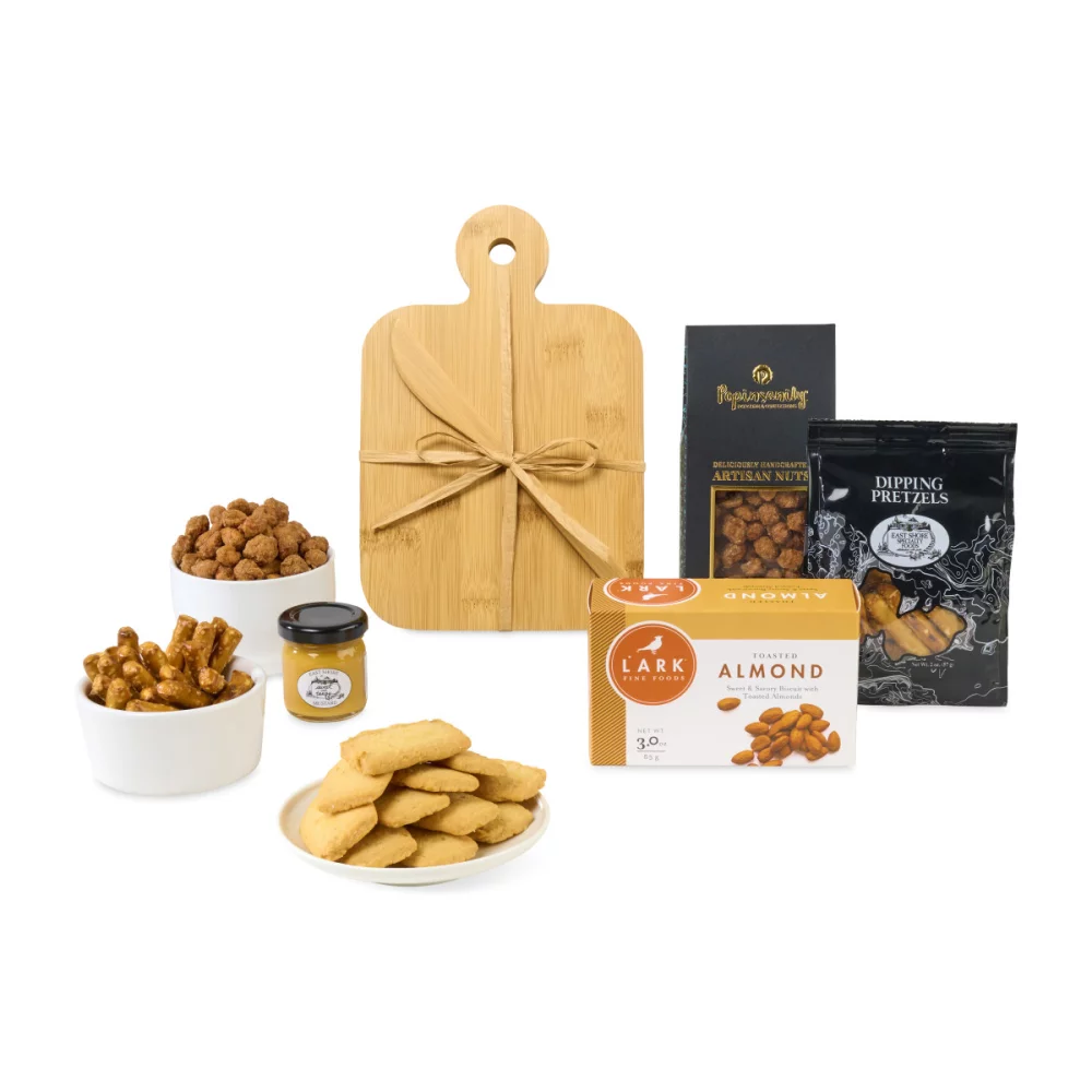 Planche à fromage en bambou et ensemble cadeau de bouchées - Bambou
