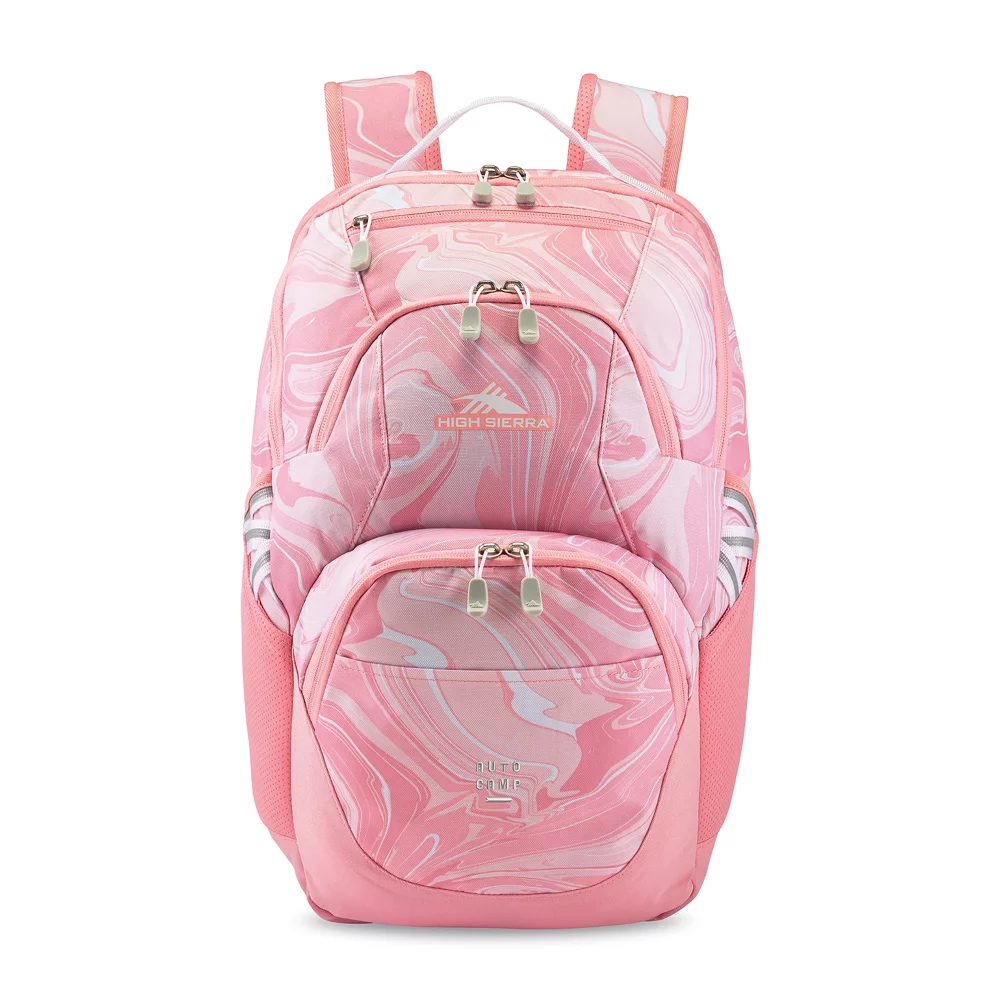 Sac à dos pour ordinateur portable High Sierra® Swoop SG - Rose marbré-Rose bonbon