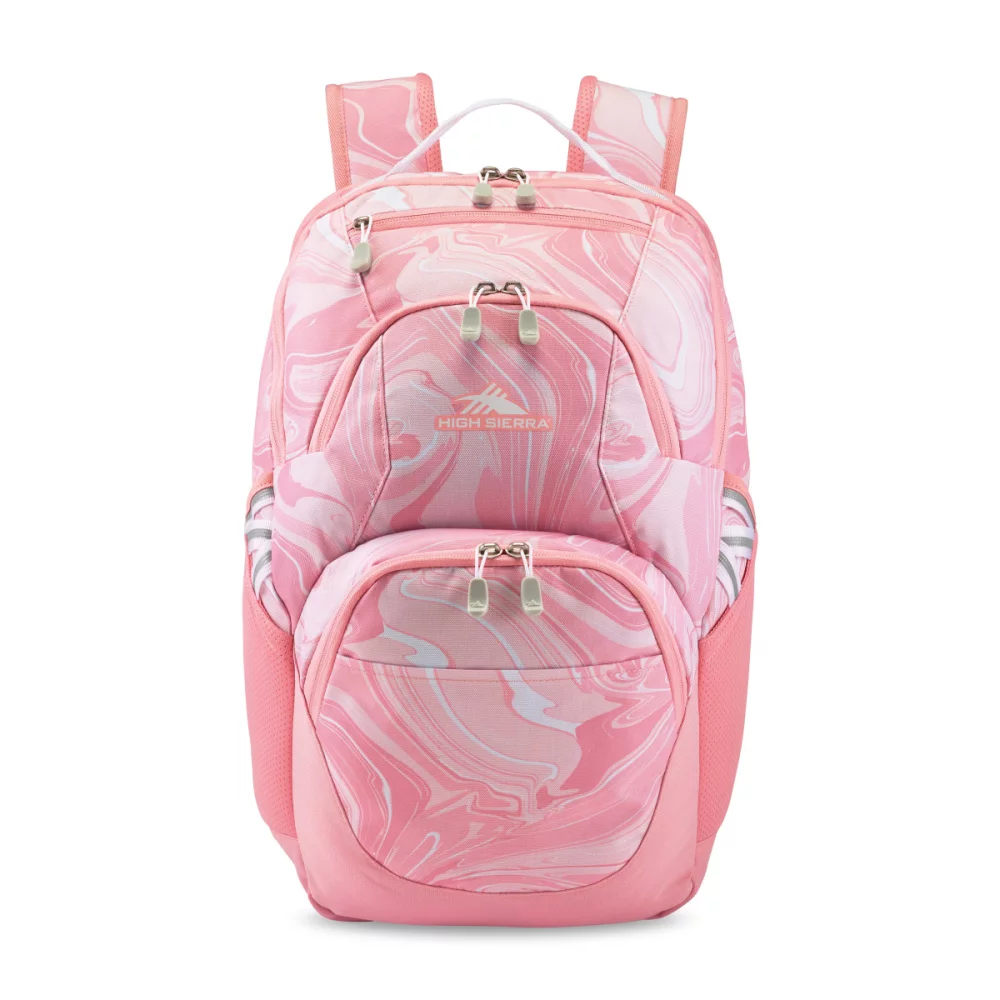 Sac à dos pour ordinateur portable High Sierra® Swoop SG - Rose marbré-Rose bonbon