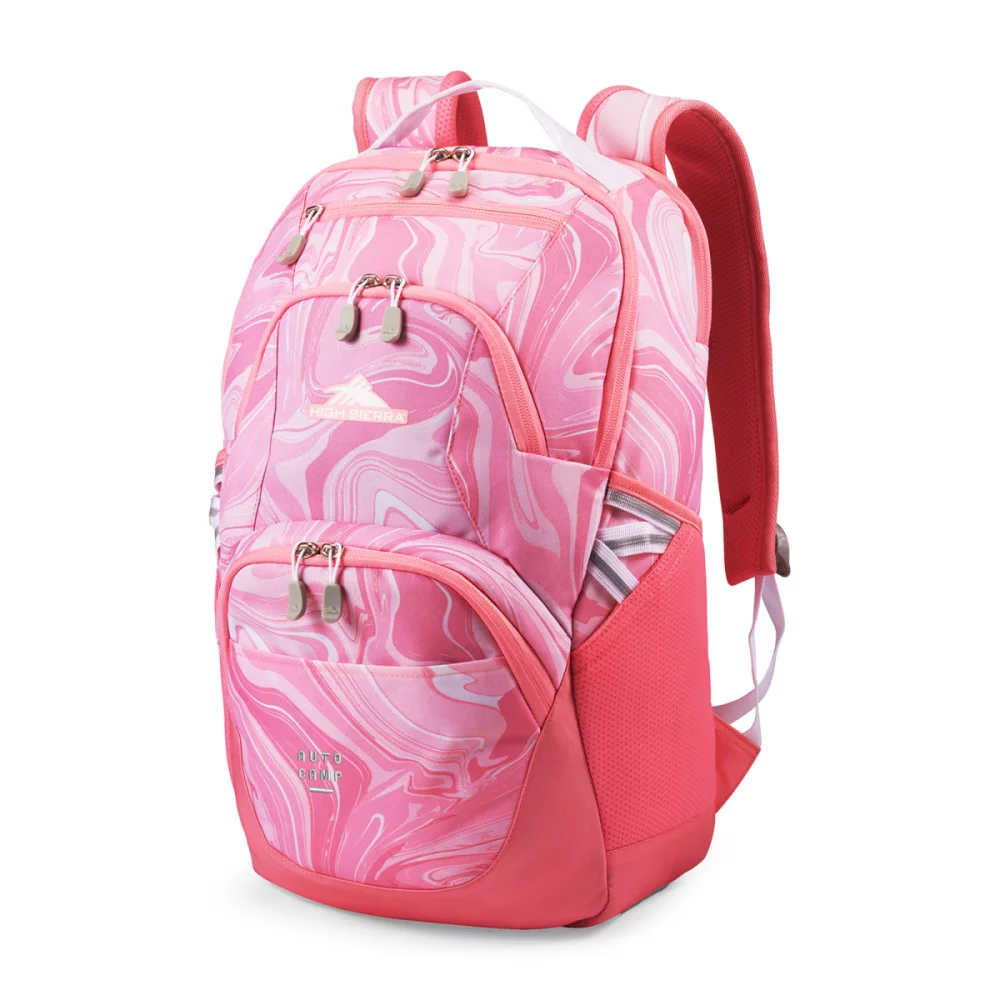 Sac à dos pour ordinateur portable High Sierra® Swoop SG - Rose marbré-Rose bonbon