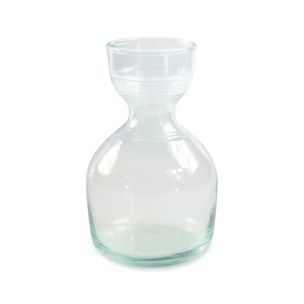 Carafe à ondulations recyclée premium Be Home® - courte - transparente