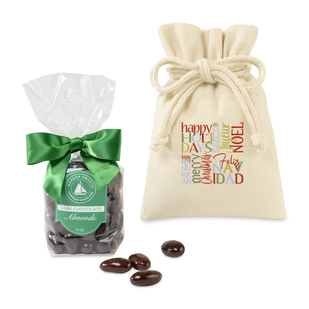 Harbor Sweets Chocolate Covered Almonds Gift Bag - Natural
