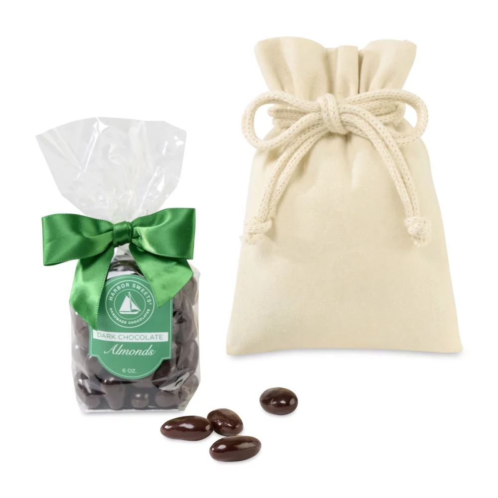 Harbor Sweets Chocolate Covered Almonds Gift Bag - Natural