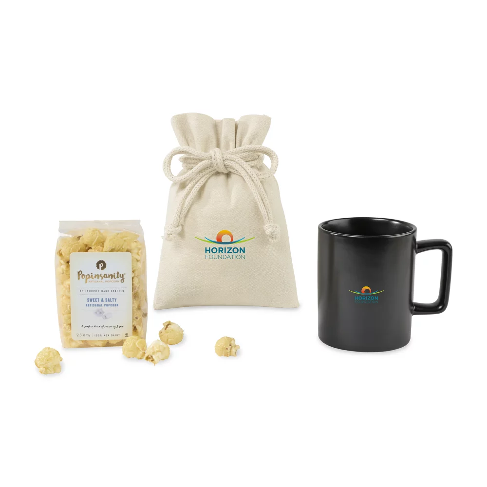 Poppinsanity Sweet & Salty Artisanal Popcorn Mug Stuffer - Matte Black