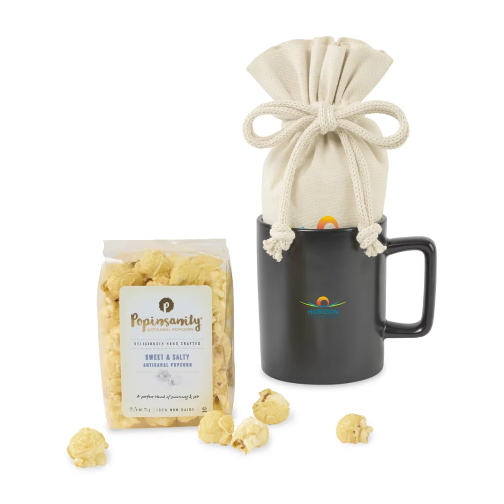 Poppinsanity Sweet & Salty Artisanal Popcorn Mug Stuffer - Matte Black