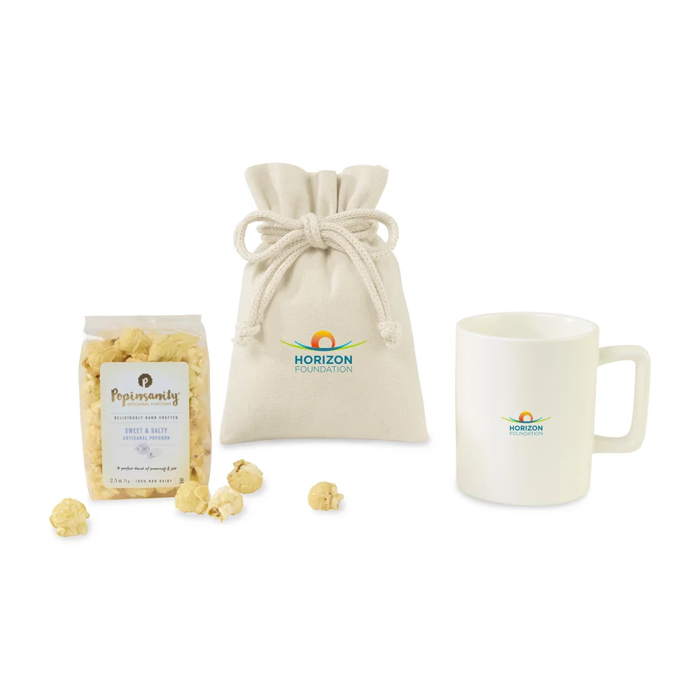 Poppinsanity Sweet & Salty Artisanal Popcorn Mug Stuffer - Matte White