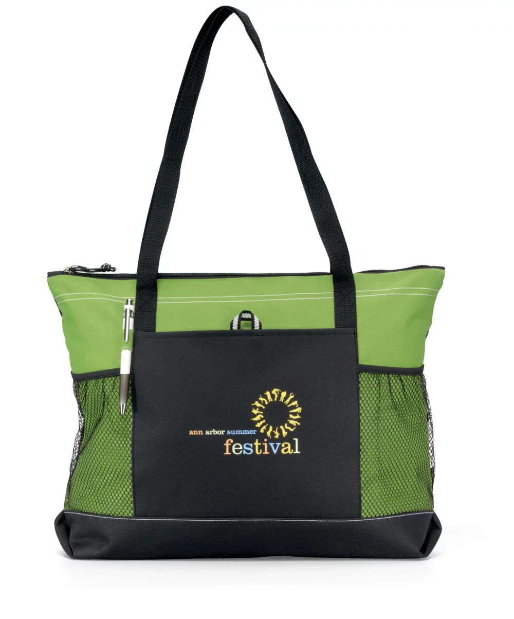 Select Zippered Tote - Apple Green