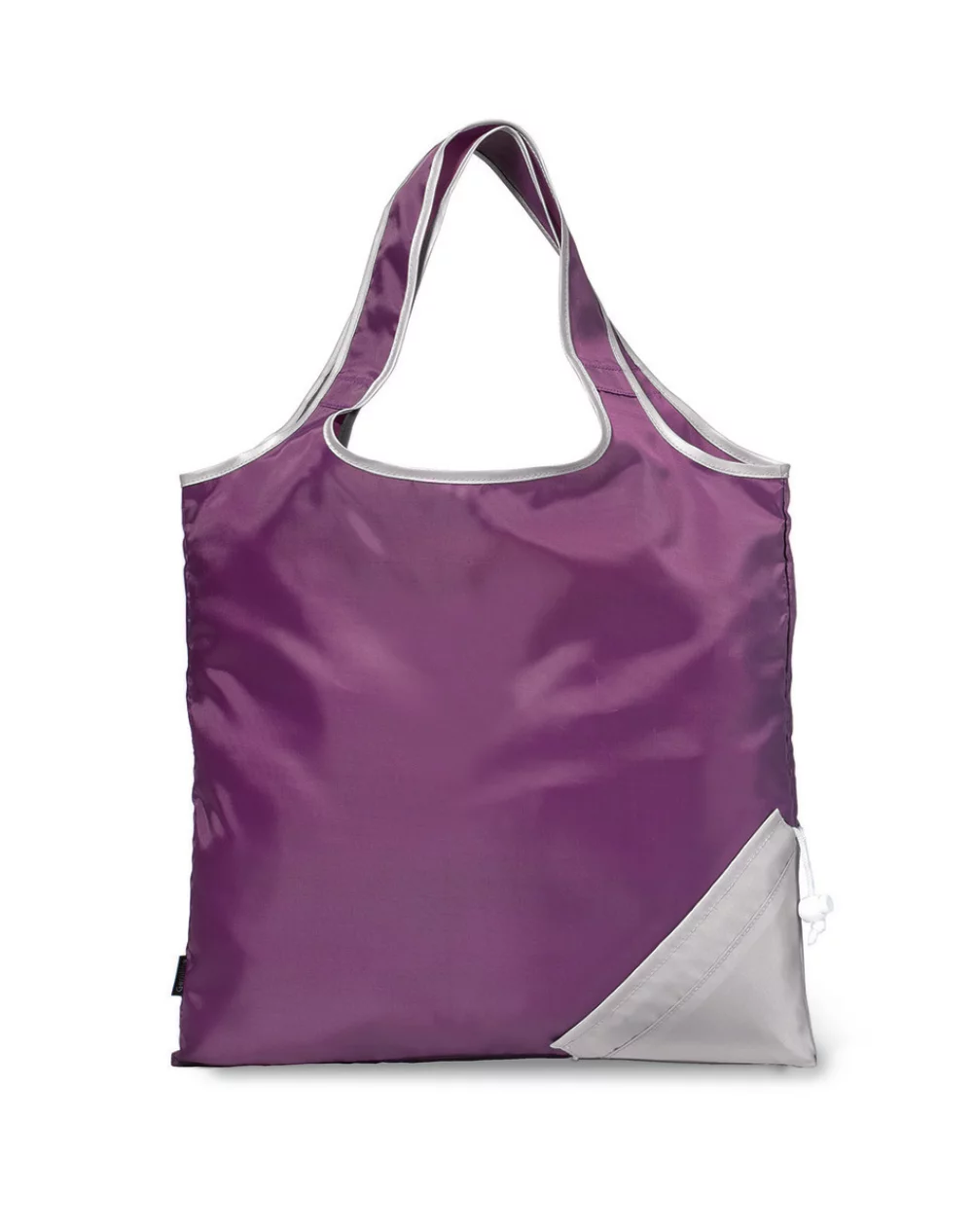 Latitudes Foldaway Shopper - Plum-Silver