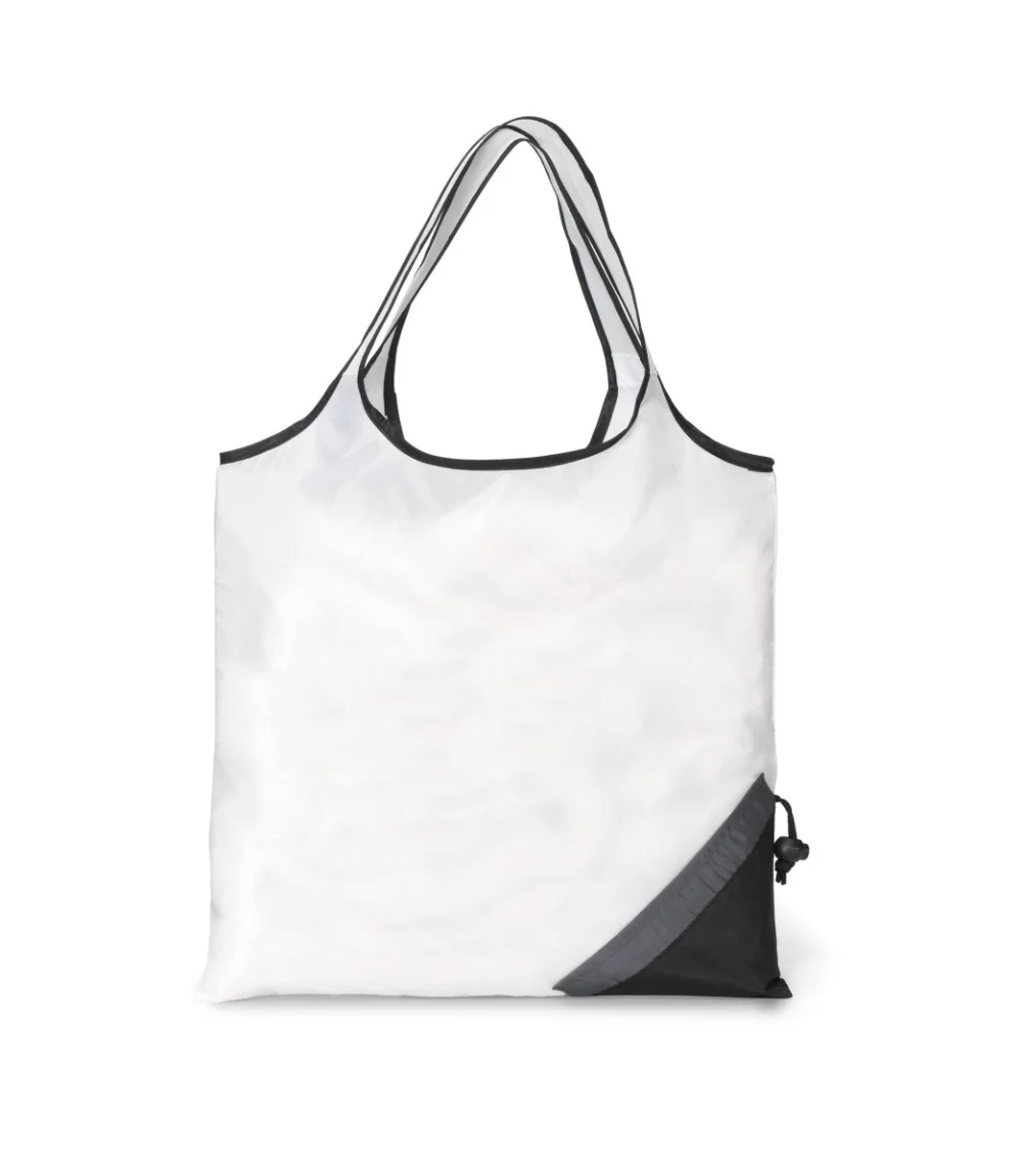 Latitudes Foldaway Shopper - White-Black