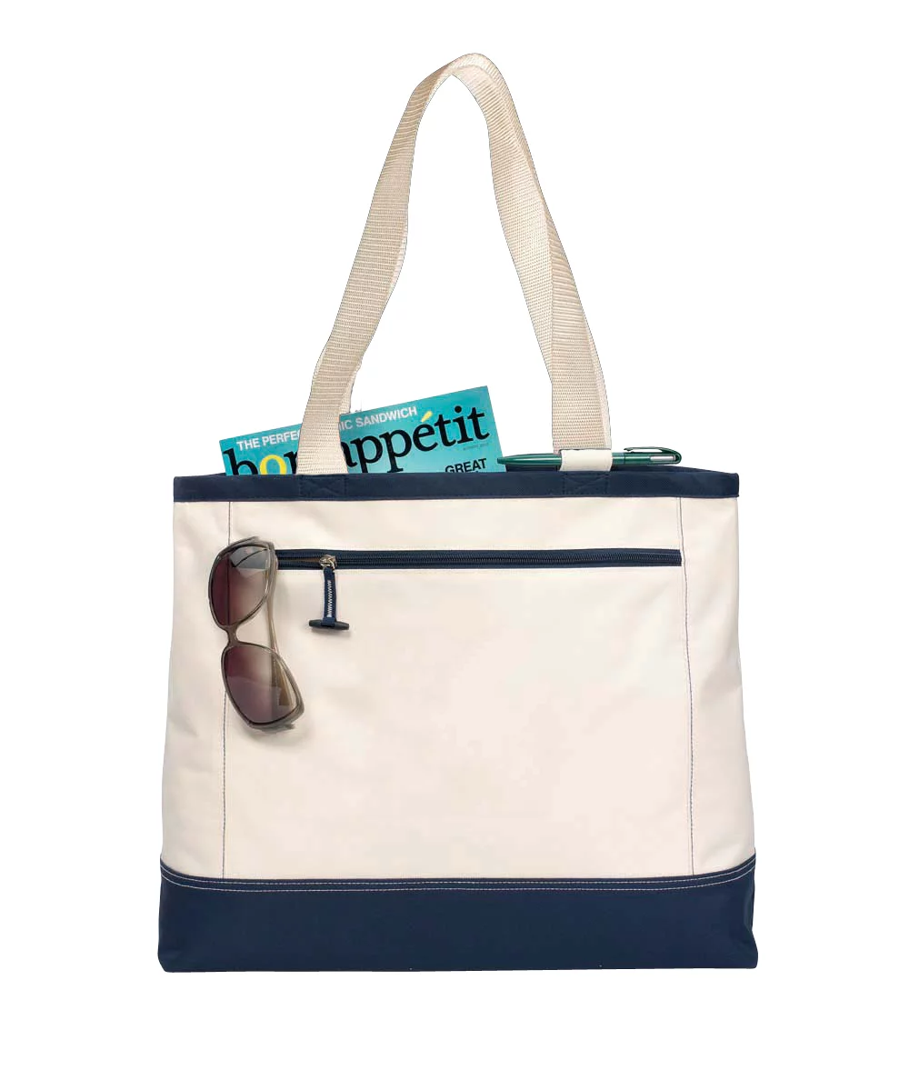 Utility Tote - Natural-Navy