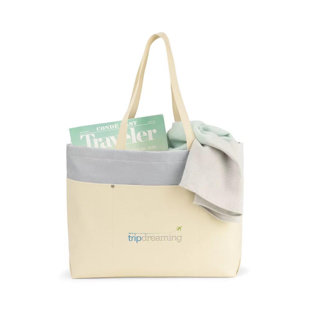 Santorini Wipeable Interior Tote - Natural-Glacial Grey