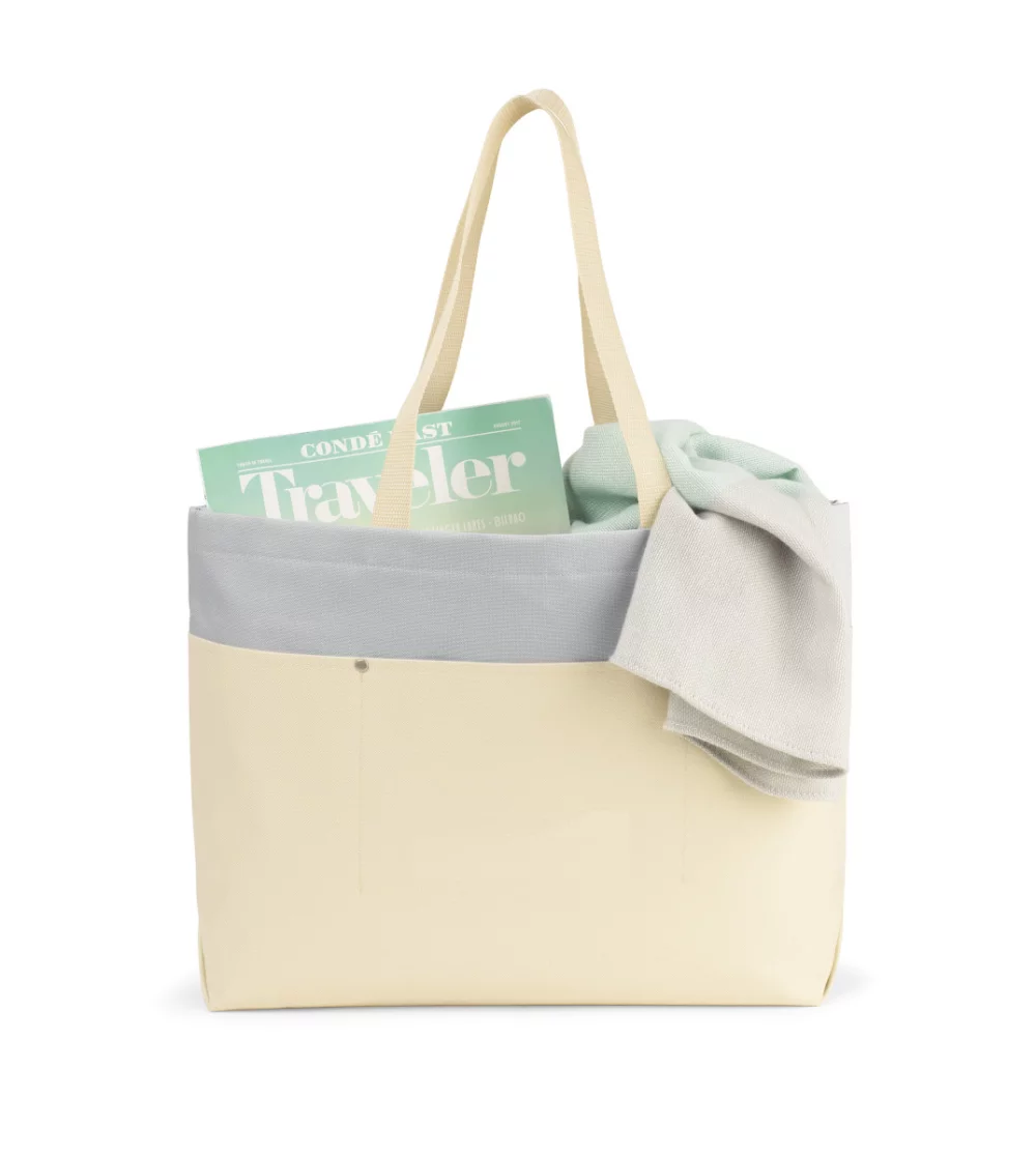 Santorini Wipeable Interior Tote - Natural-Glacial Grey