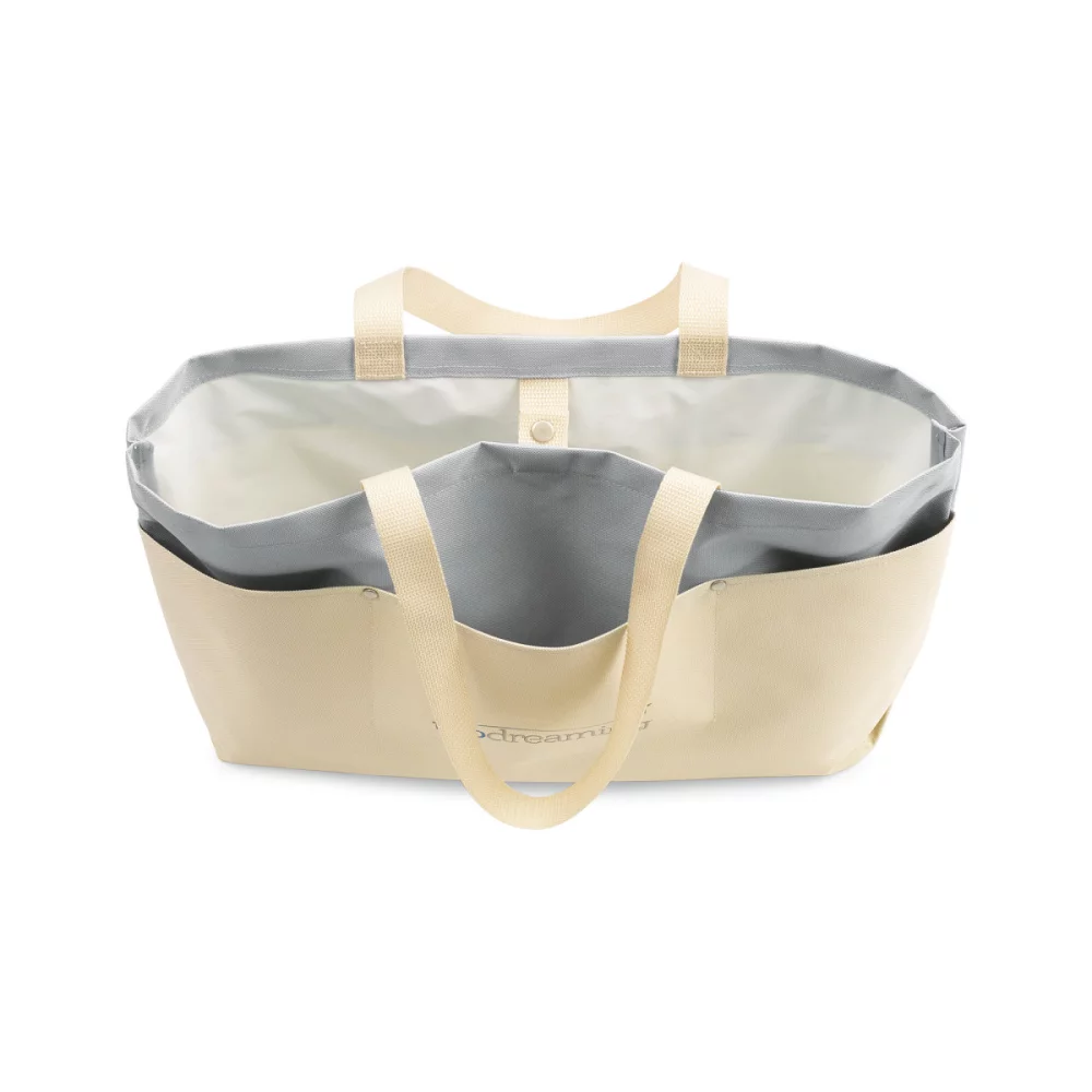 Santorini Wipeable Interior Tote - Natural-Glacial Grey