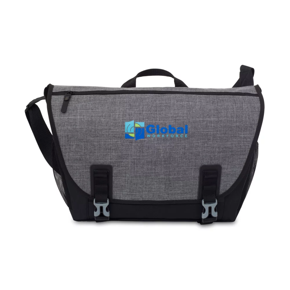 Nova Laptop Messenger Bag - Black-Charcoal Heather