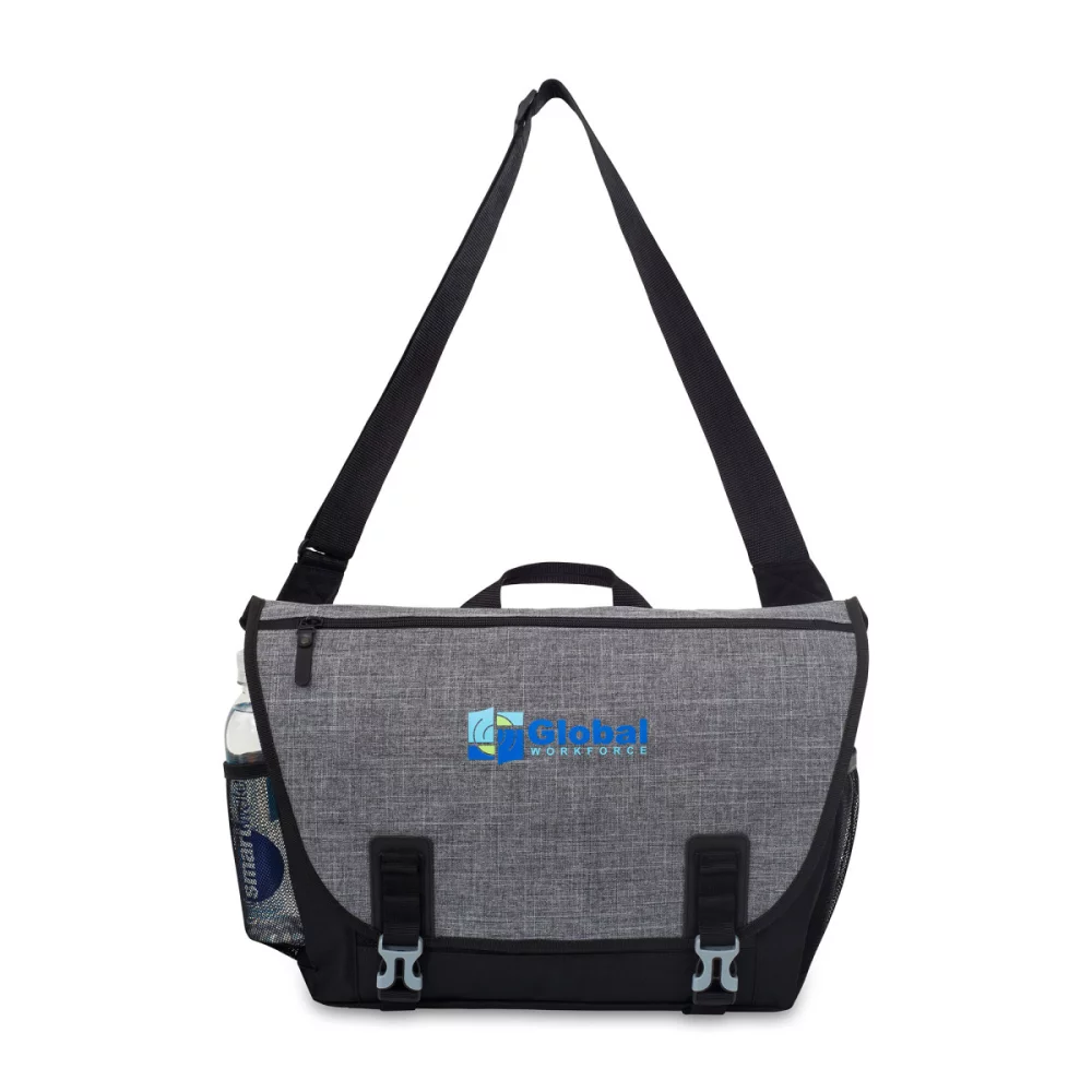 Nova Laptop Messenger Bag - Black-Charcoal Heather