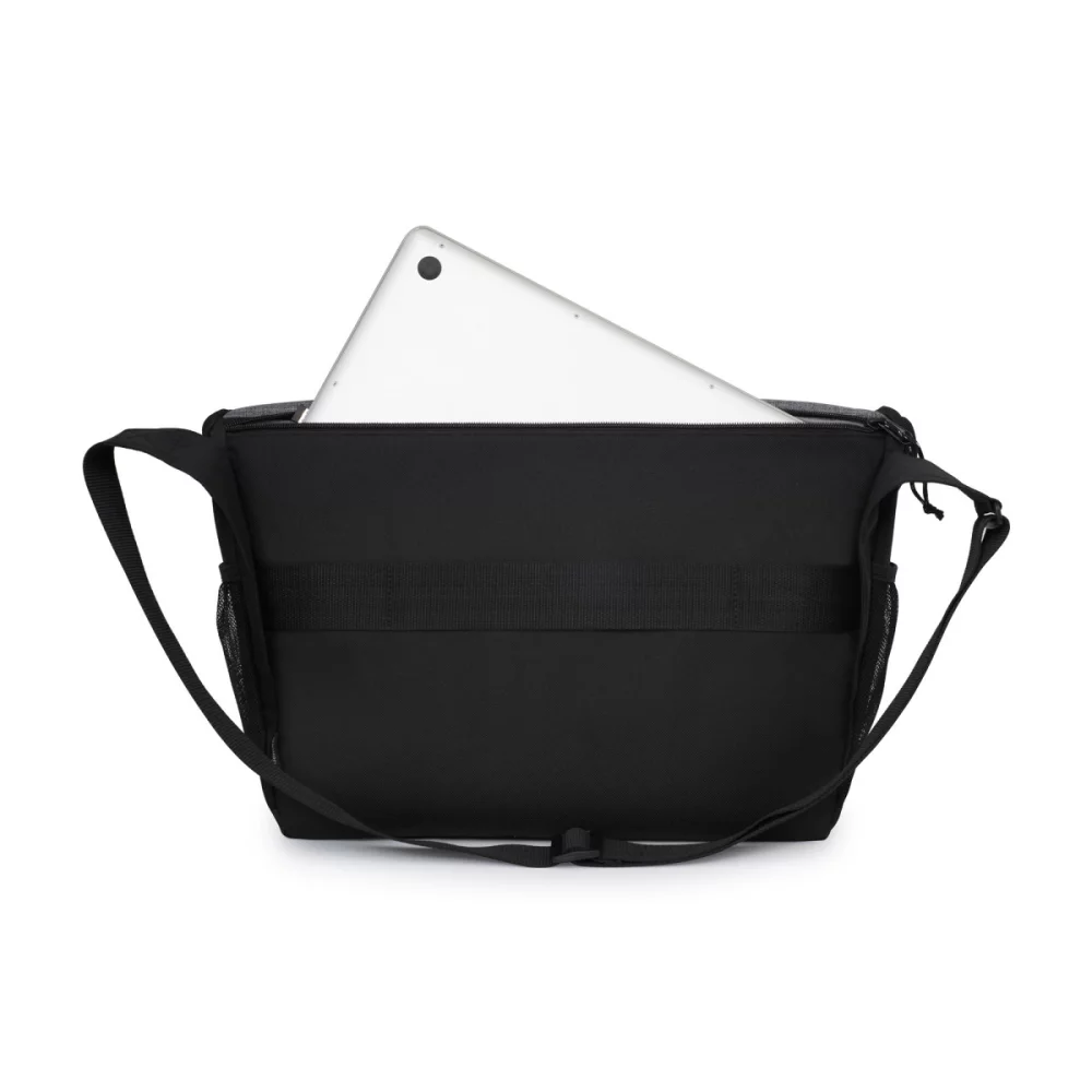Nova Laptop Messenger Bag - Black-Charcoal Heather