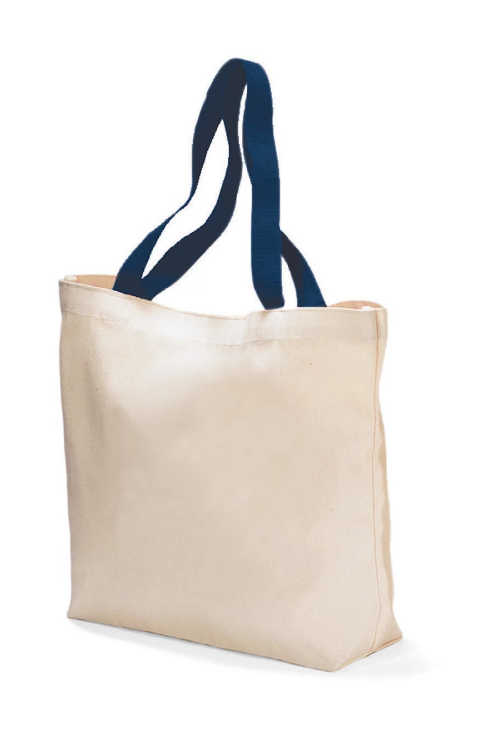 Colored Handle Tote - Navy Blue