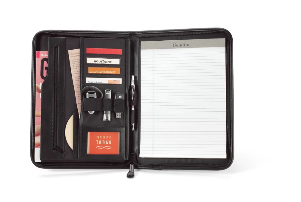 Global Leather Padfolio - Black