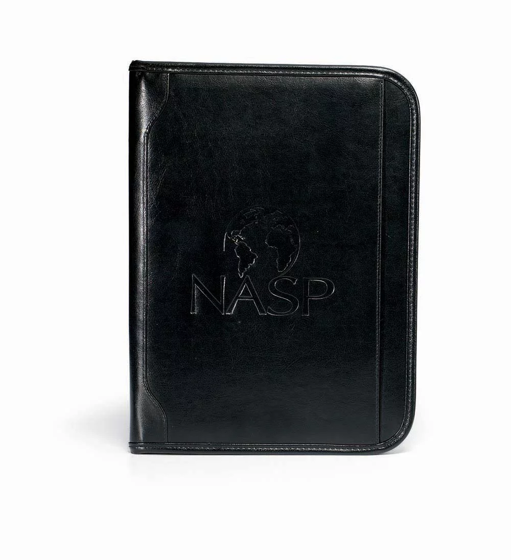 Porte-documents en cuir vintage - noir