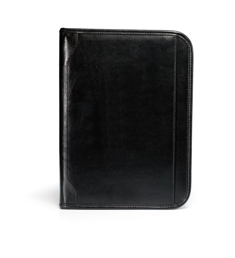 Porte-documents en cuir vintage - noir