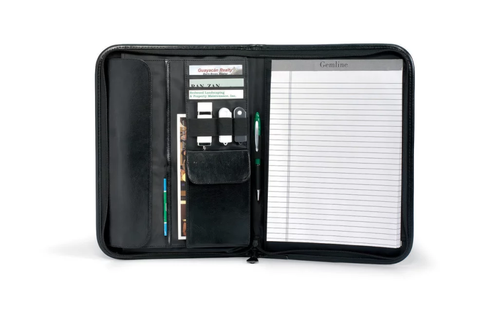 Porte-documents en cuir vintage - noir