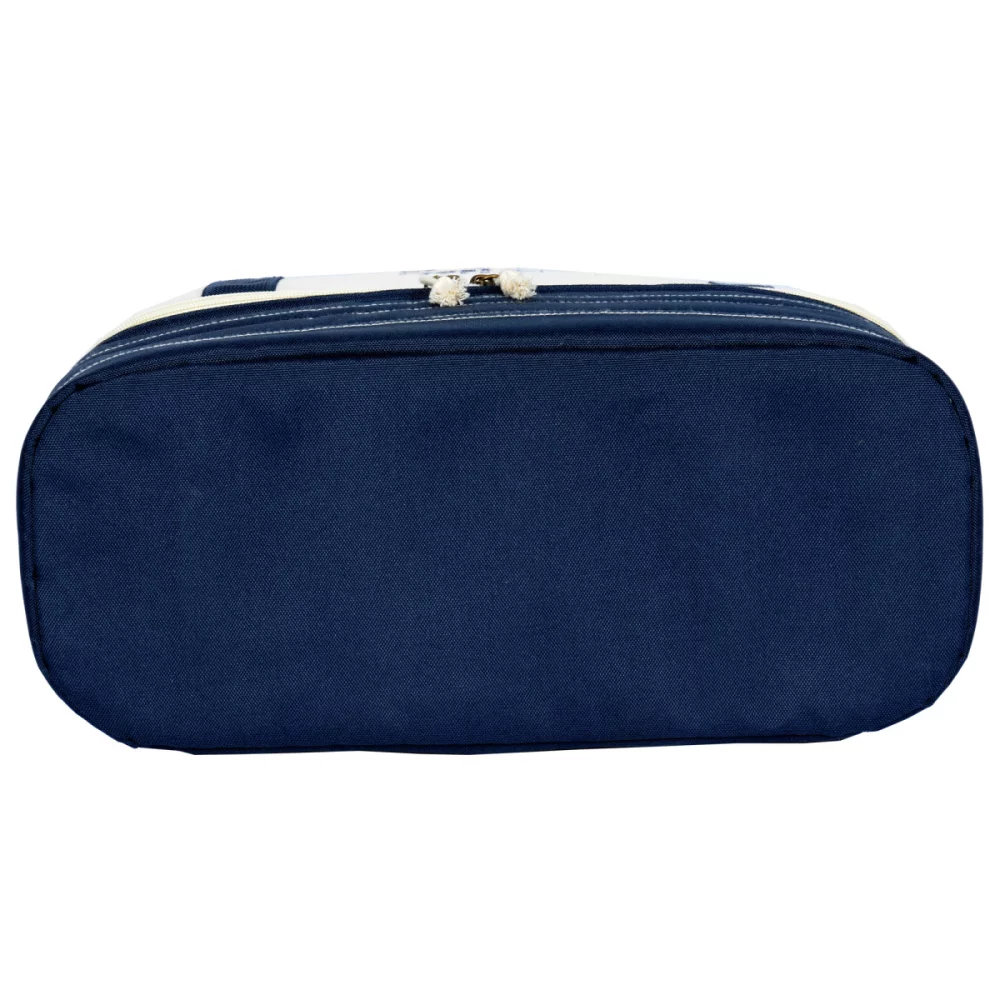 Coastal Cotton Insulated Tote - Navy Blue-Natural