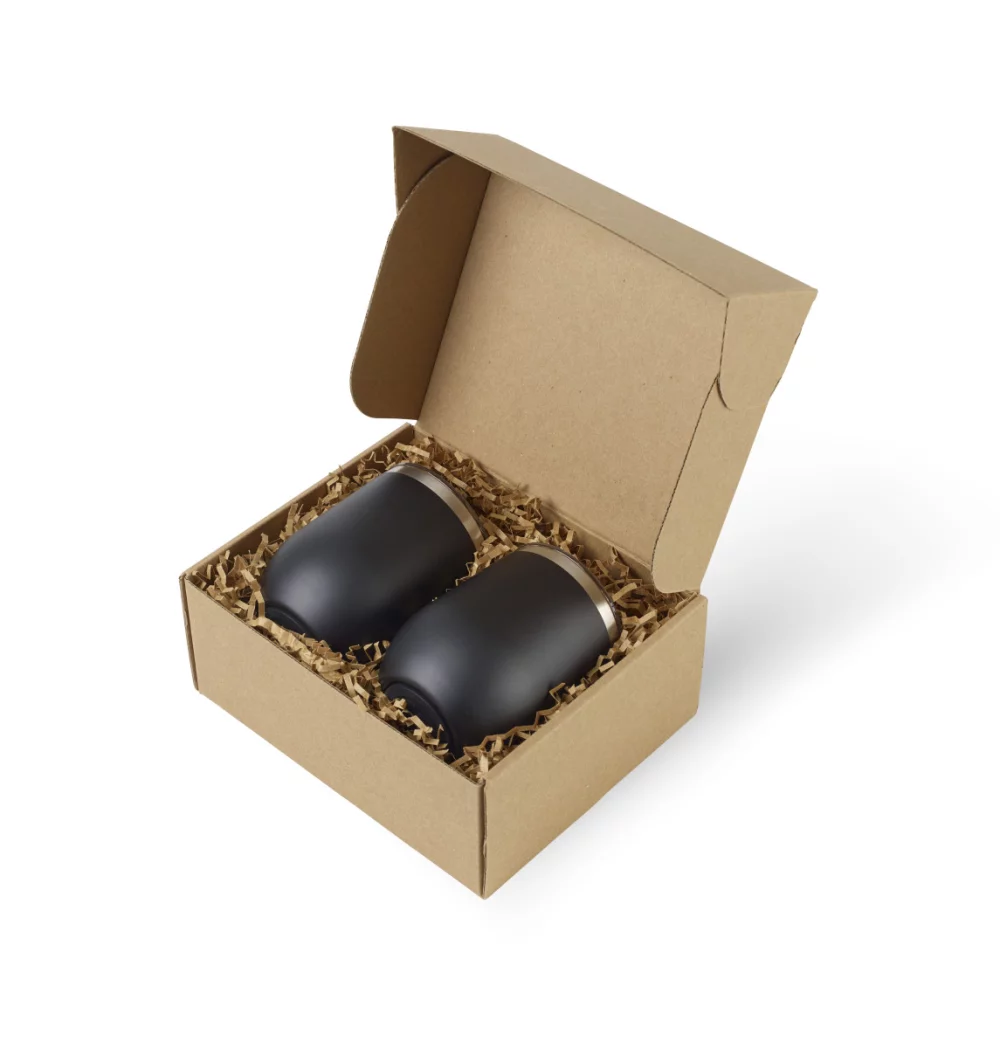 Ensemble cadeau de verres à vin sans pied CORKCICLE® - Noir mat