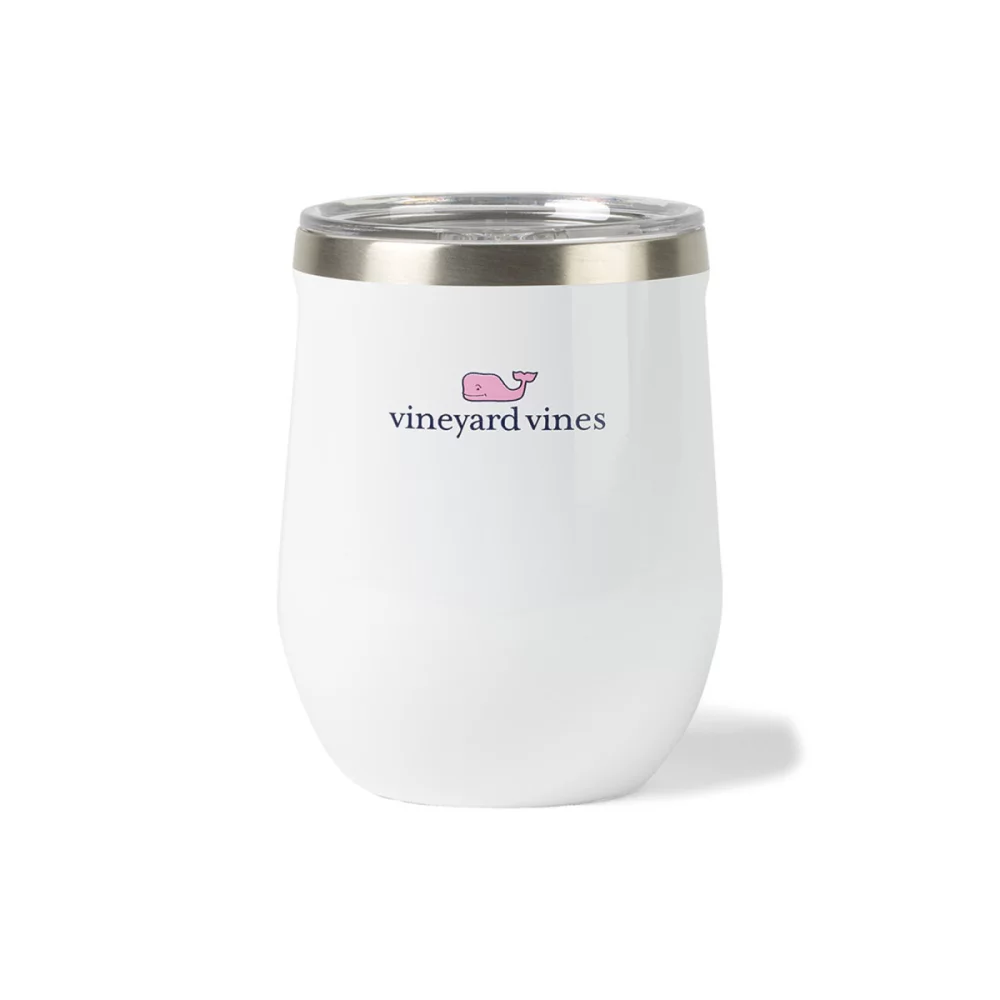 Ensemble-cadeau de verres à vin sans pied CORKCICLE® - Blanc brillant