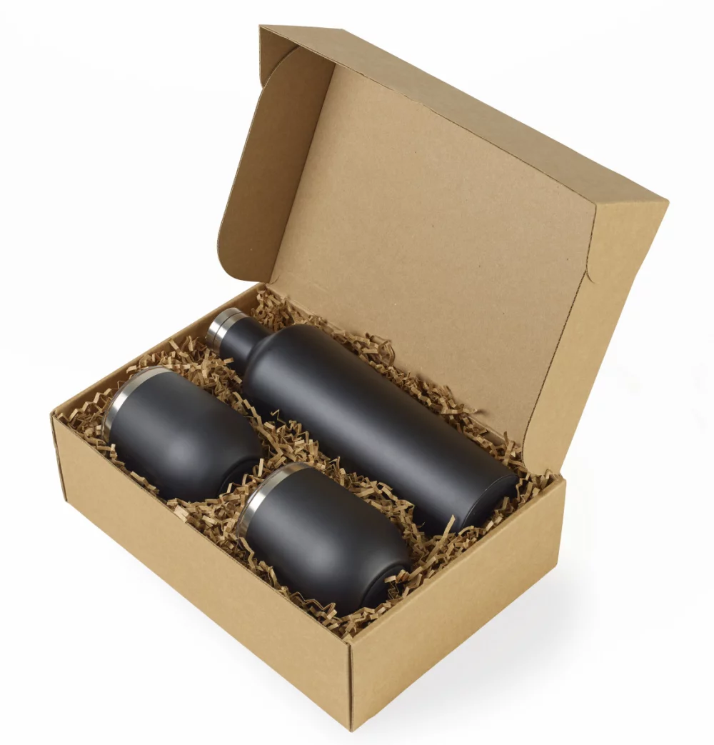 Ensemble cadeau CORKCICLE® Canteen & Stemless Wine Cup - Noir mat