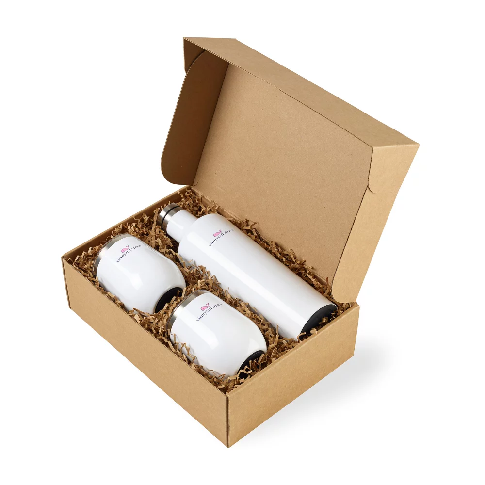 Ensemble cadeau CORKCICLE® Canteen & Stemless Wine Cup - Blanc brillant