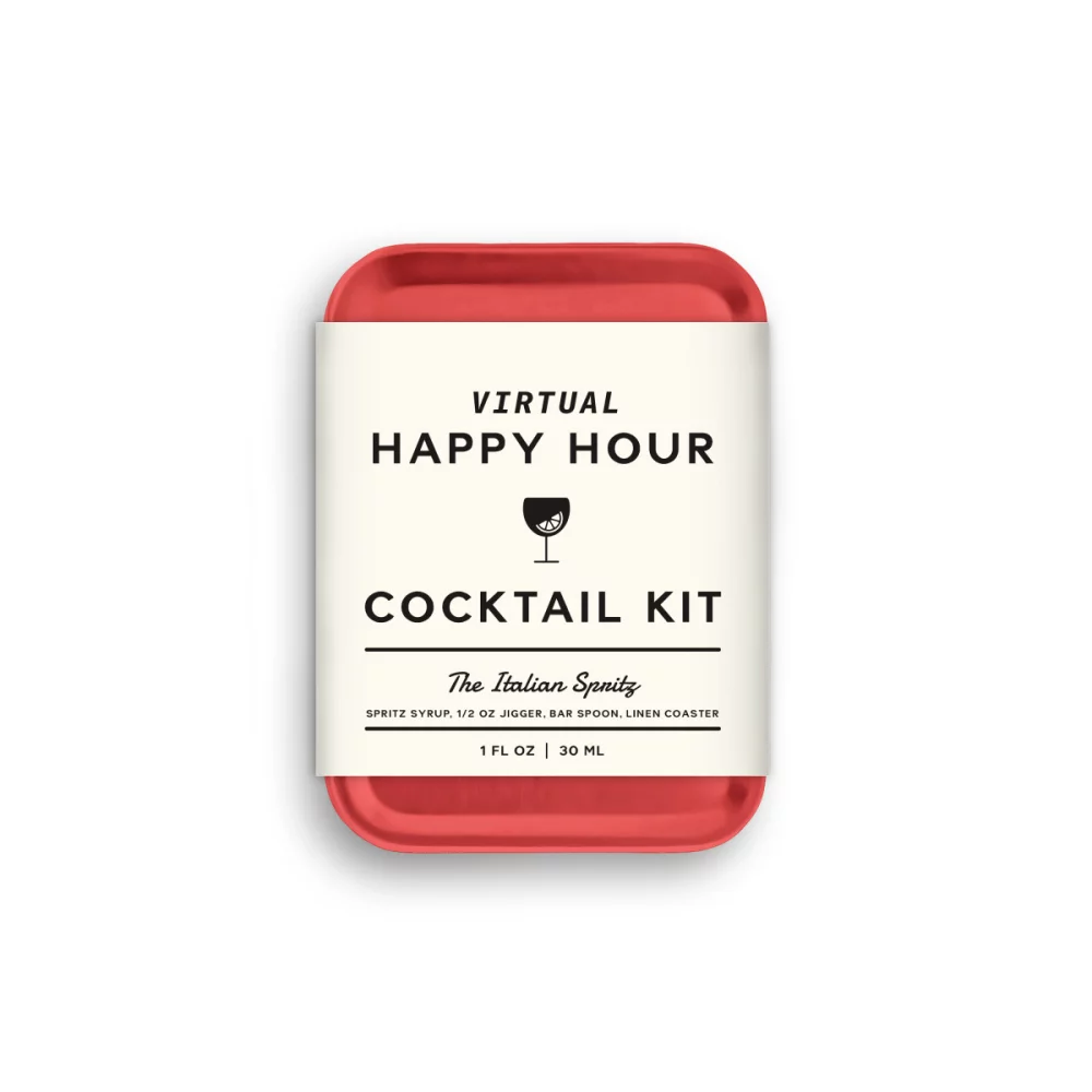 Kit de cocktail pour l'heure du happy hour virtuel W&P - Spritz italien - Rouge
