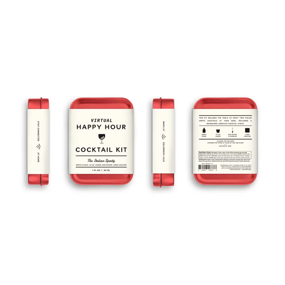 Kit de cocktail pour l'heure du happy hour virtuel W&P - Spritz italien - Rouge