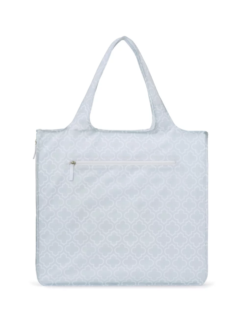 Riley Large Patterned Tote - Light Grey Moroccan Pattern