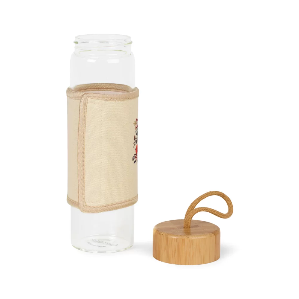 Bouteille en verre de bambou Sérénité - 18,5 oz - Naturelle
