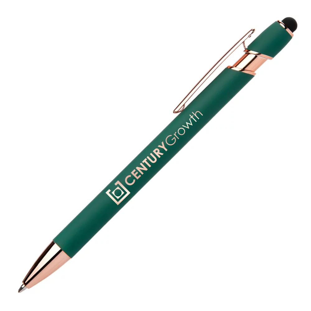 Stylo classique Ellipse Softy Rose Gold avec stylet et miroir laser.