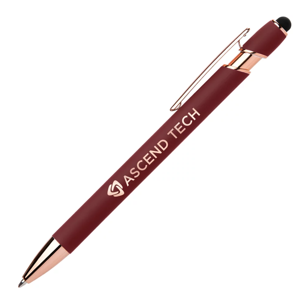 Stylo classique Ellipse Softy Rose Gold avec stylet et miroir laser.